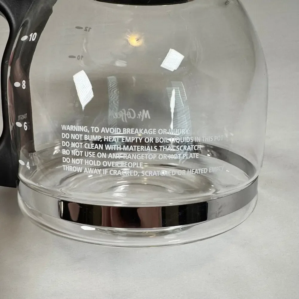 Mr. Coffee 12 Cup Replacement Carafe Glass Black PLD12-1 BVMC-SJ Coffee Pot EUC
